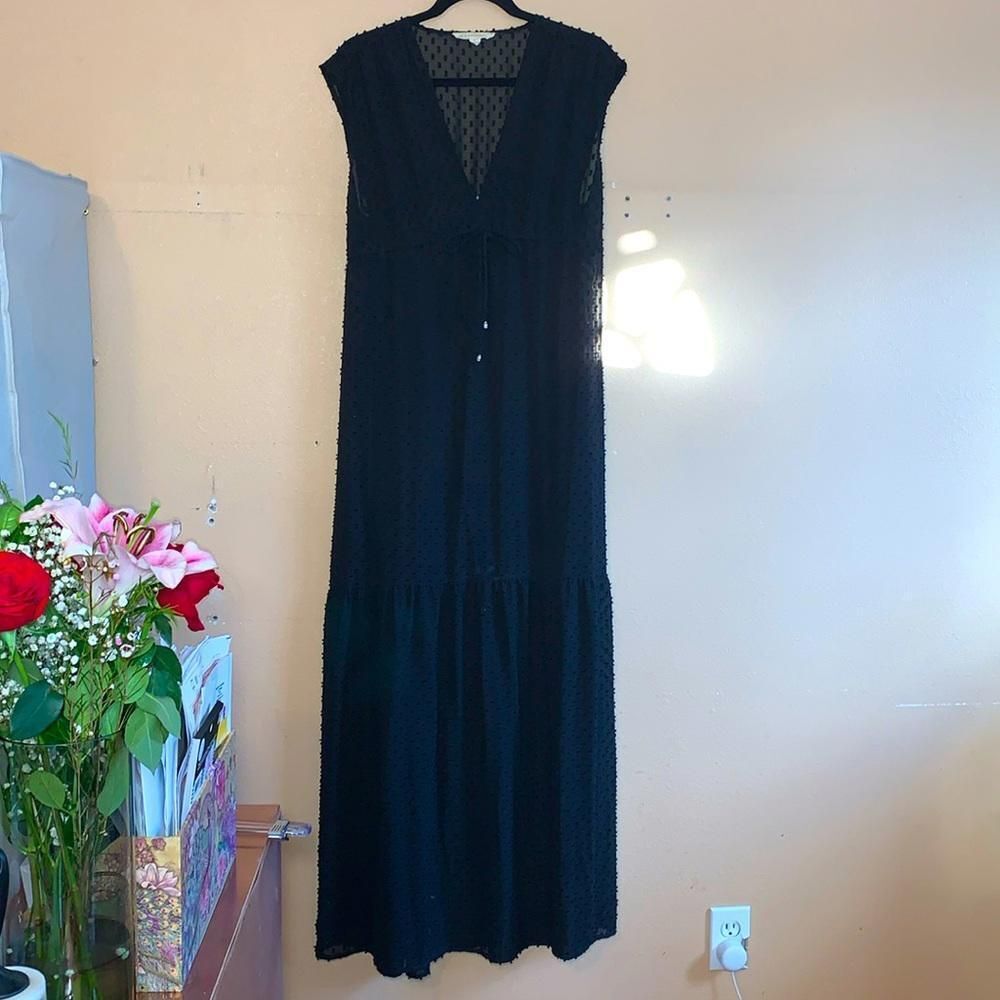 Lovestitch Large Black Sleeveless Chiffon Maxi Dress